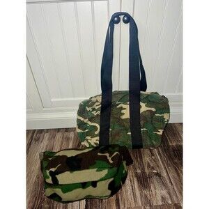 Vintage Army Camo Duffle Bag & Custom Camo Fanny Pack lot